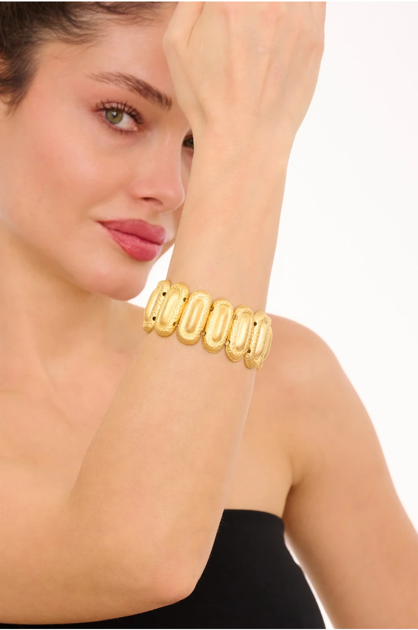Kiraz Elastic Gold Plated Bracelet