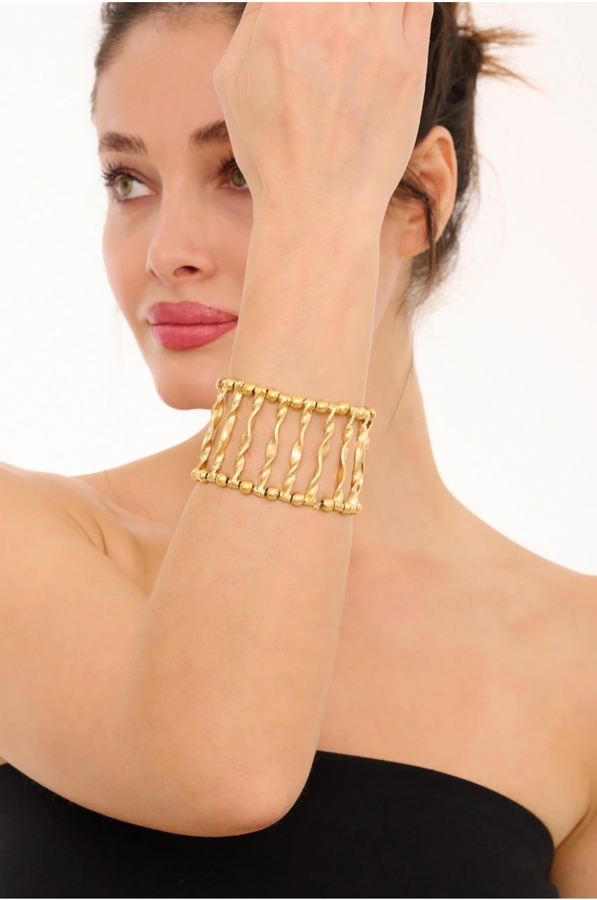 Kiraz Elastic Gold Plated Bracelet