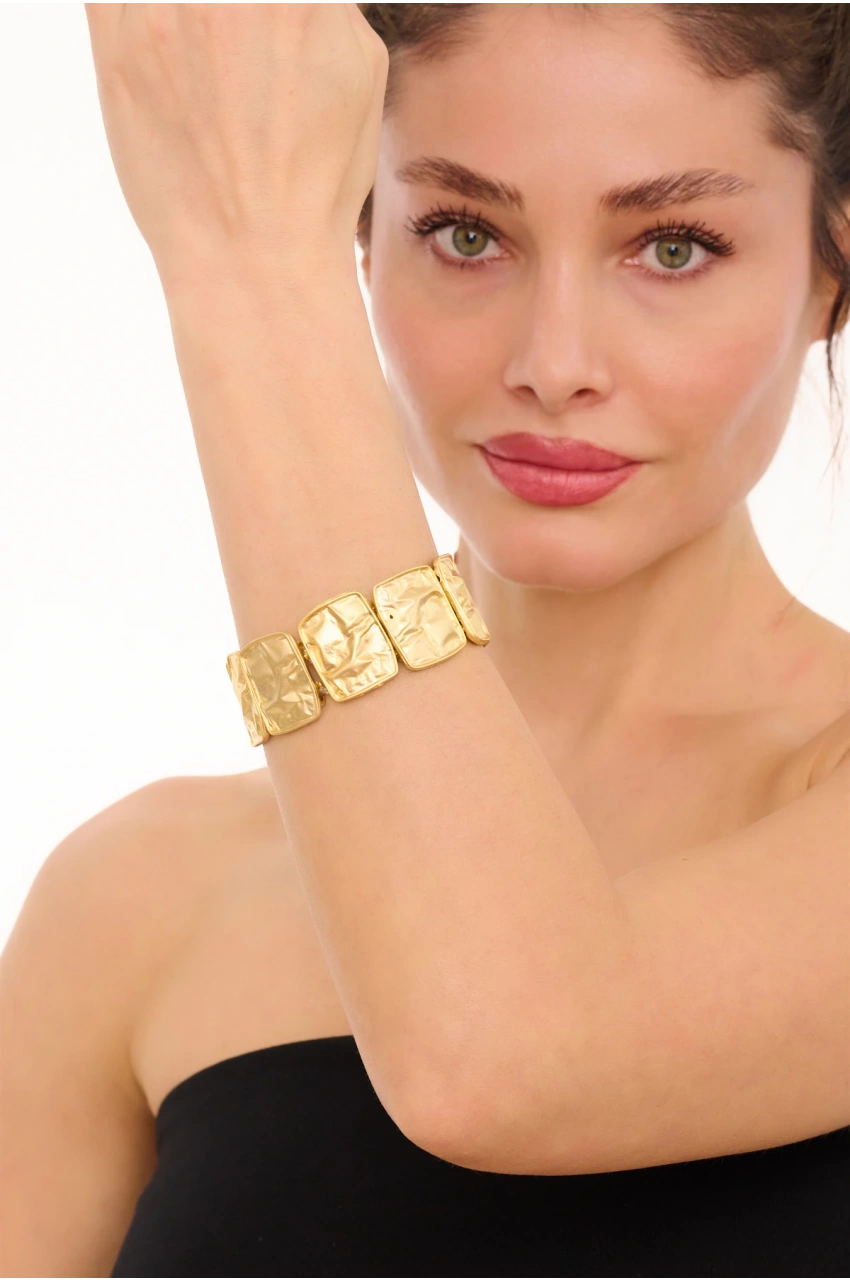 Kiraz Elastic Gold Plated Bracelet