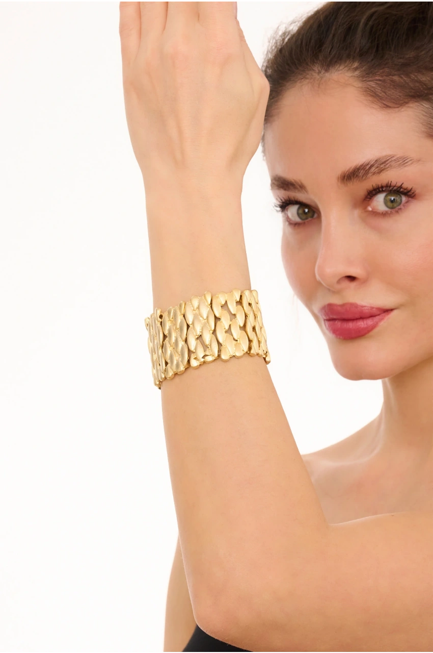 Kiraz Elastic Gold Plated Bracelet