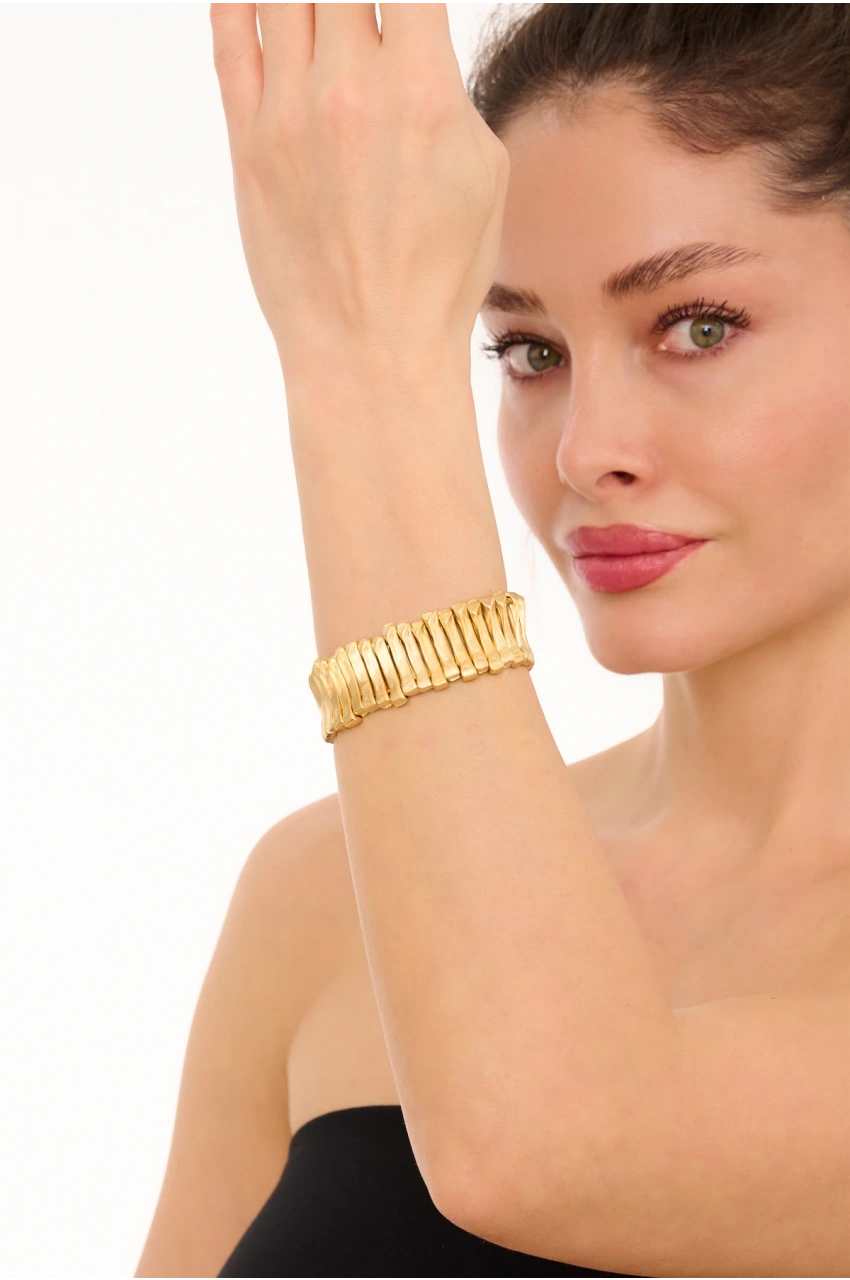 Kiraz Elastic Gold Plated Bracelet