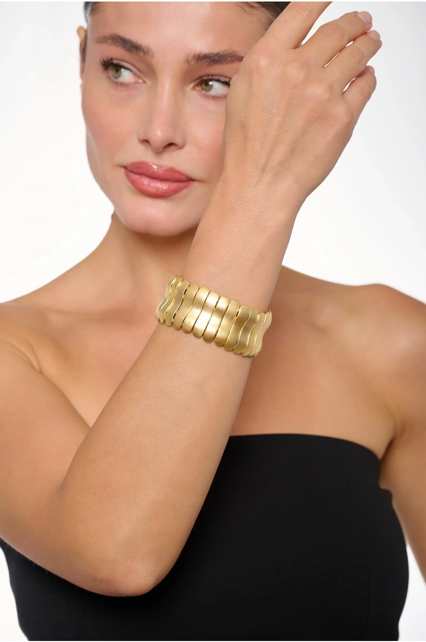 Kiraz Elastic Gold Plated Bracelet