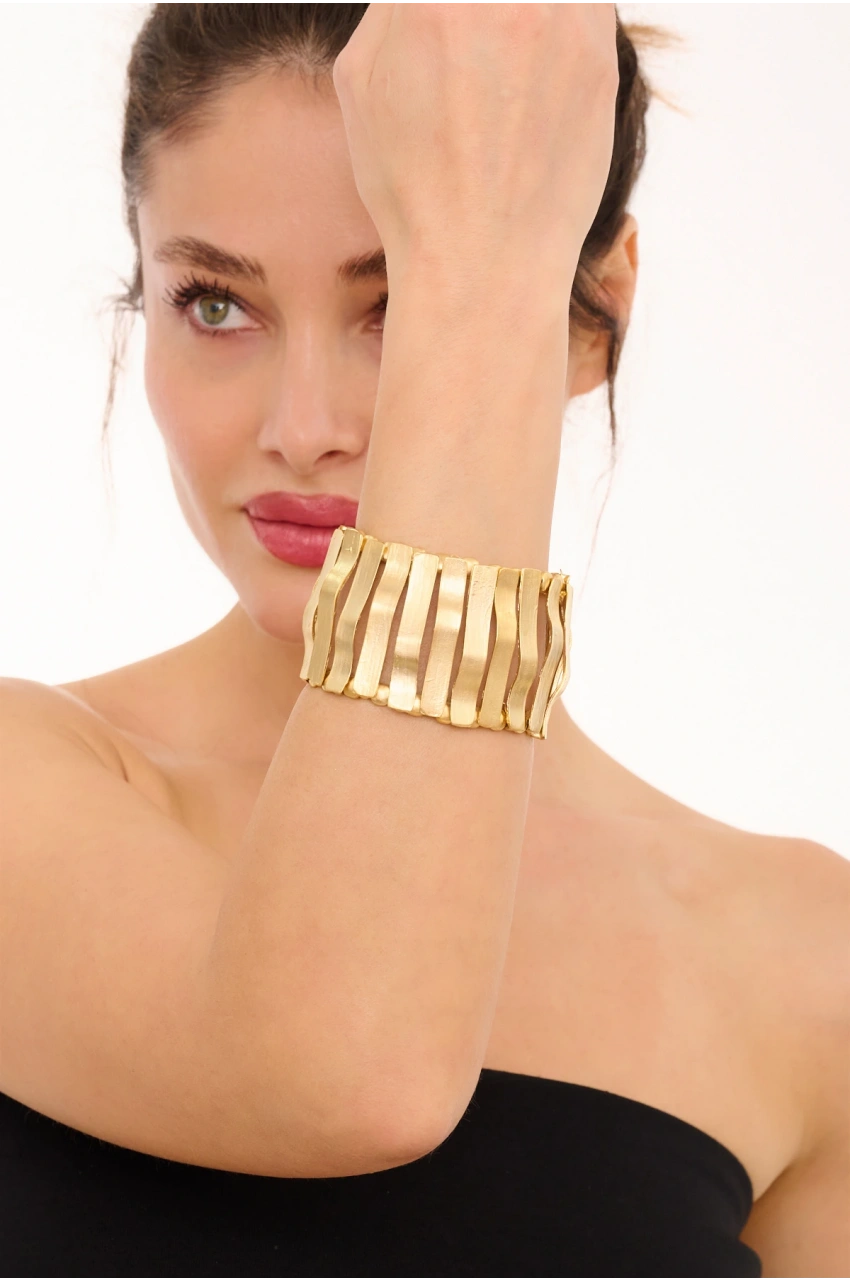 Kiraz Elastic Gold Plated Bracelet