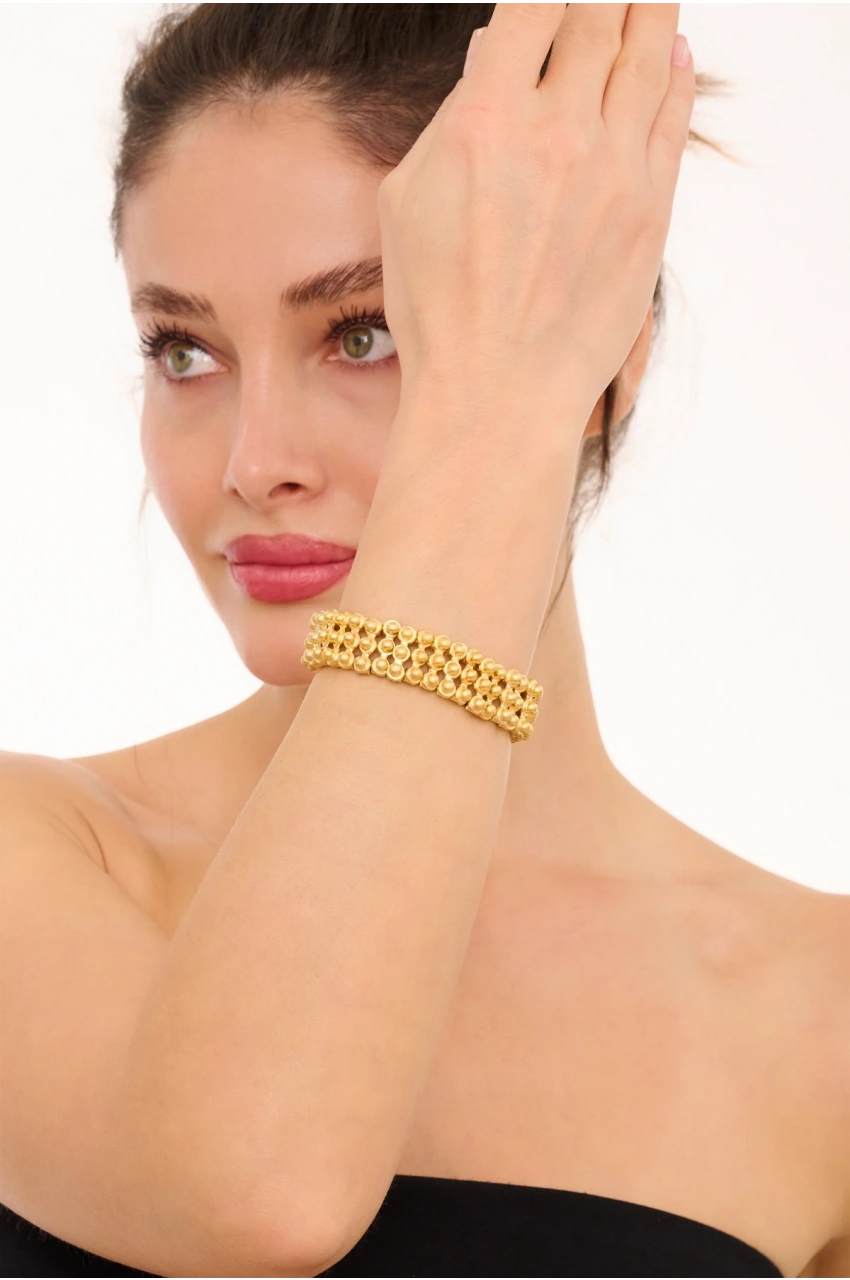 Kiraz Elastic Gold Plated Bracelet