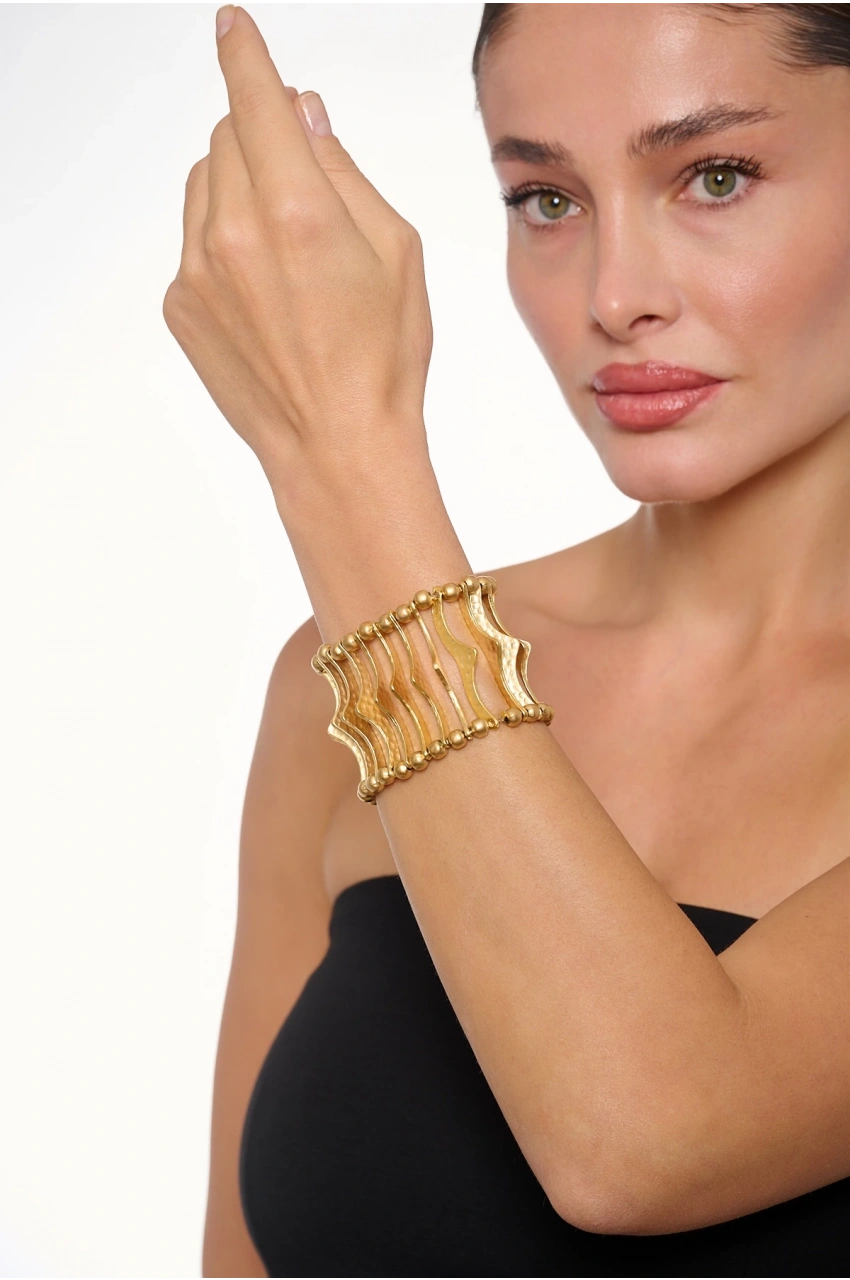 Kiraz Elastic Gold Plated Bracelet