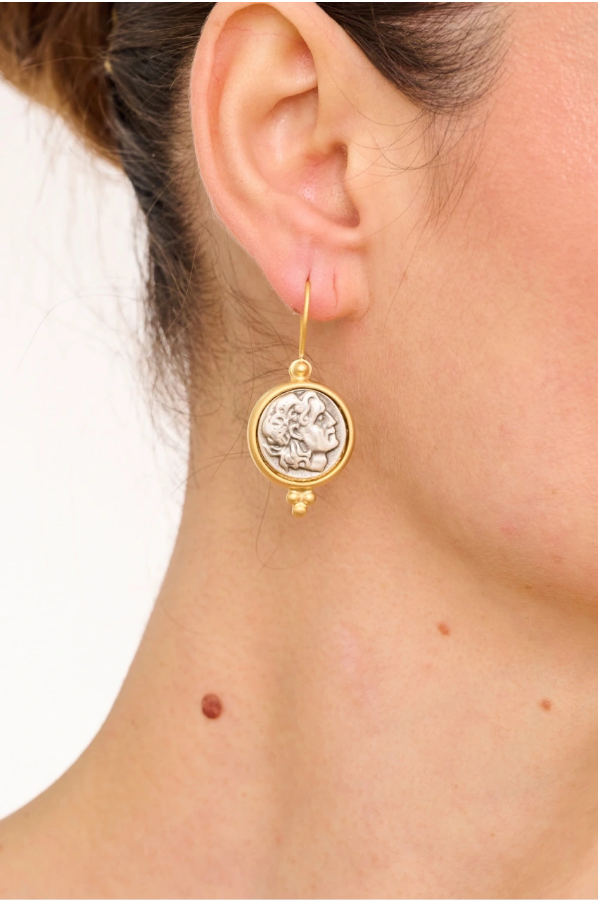 Kiraz Gold And Silver Plated Earring