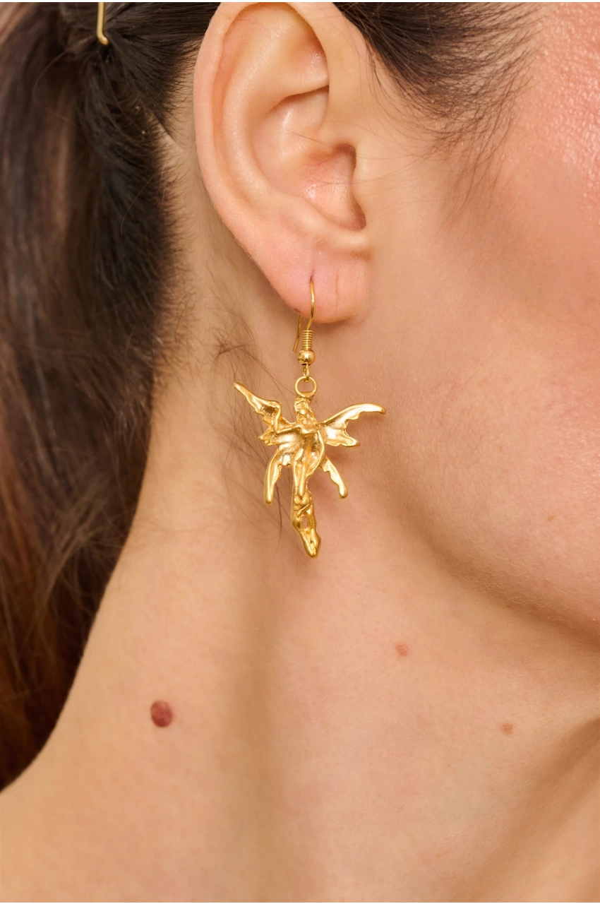 Kiraz Gold Plated Angel Earring