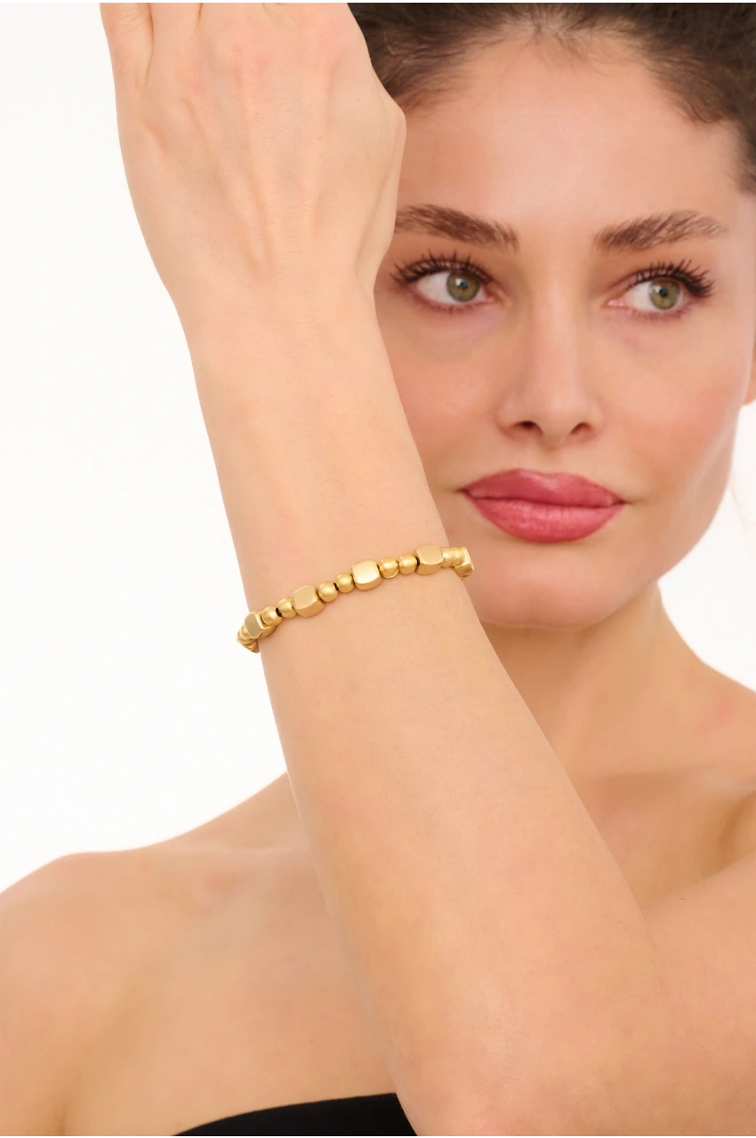 Kiraz Elastic Gold Plated Bracelet