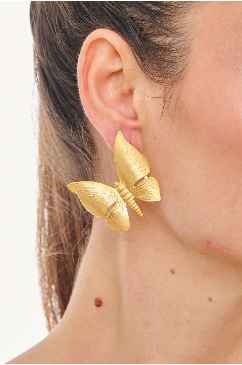 Kiraz Gold Plated Butterfly Earring
