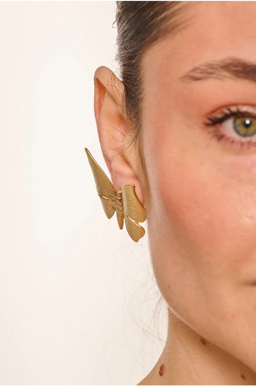 Kiraz Gold Plated Butterfly Earring