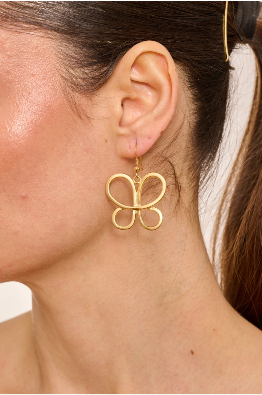 Kiraz Gold Plated Butterfly Earring