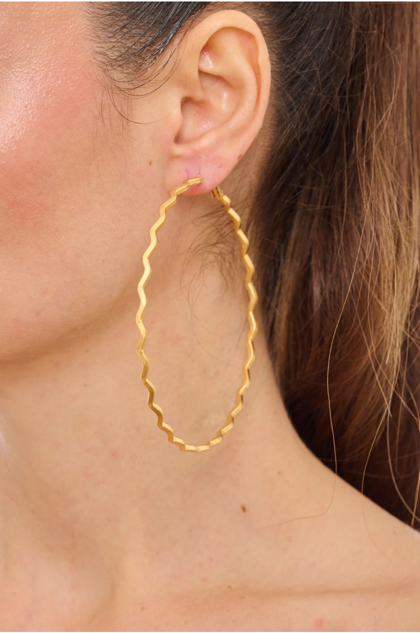 Kiraz Gold Plated Circle Earring
