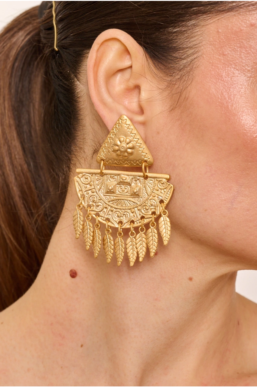 Kiraz Gold Plated Dangling Earring