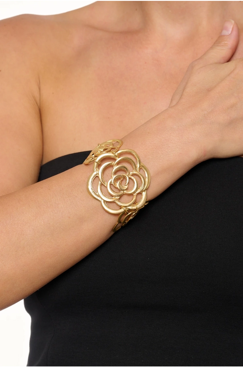 Kiraz Gold Plated Flower Bracelet
