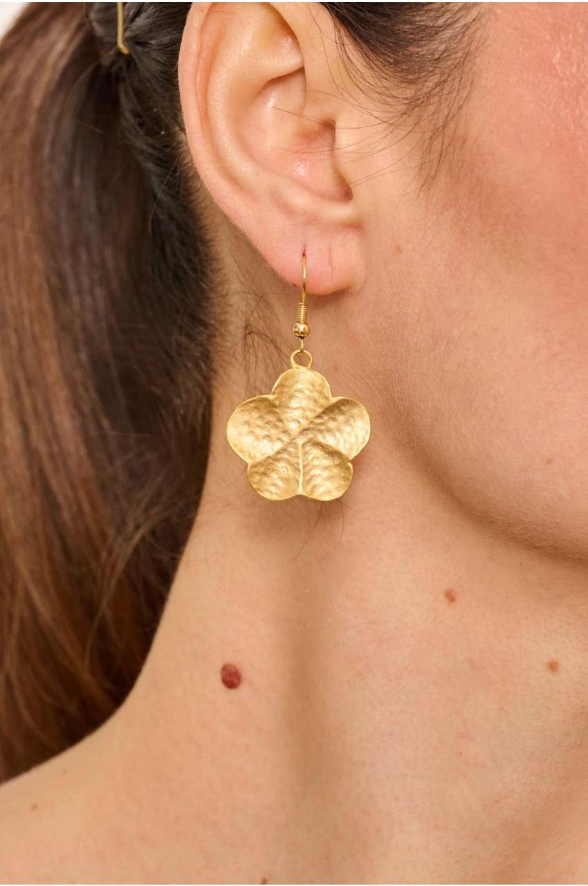Kiraz Gold Plated Flower Earring