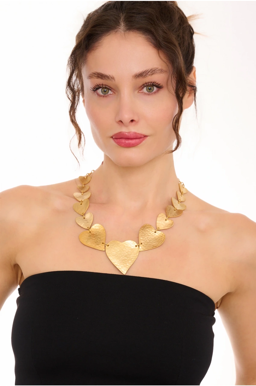 Kiraz Gold Plated Heart Necklace
