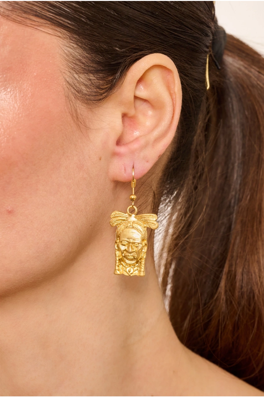Kiraz Gold Plated Injun Earring