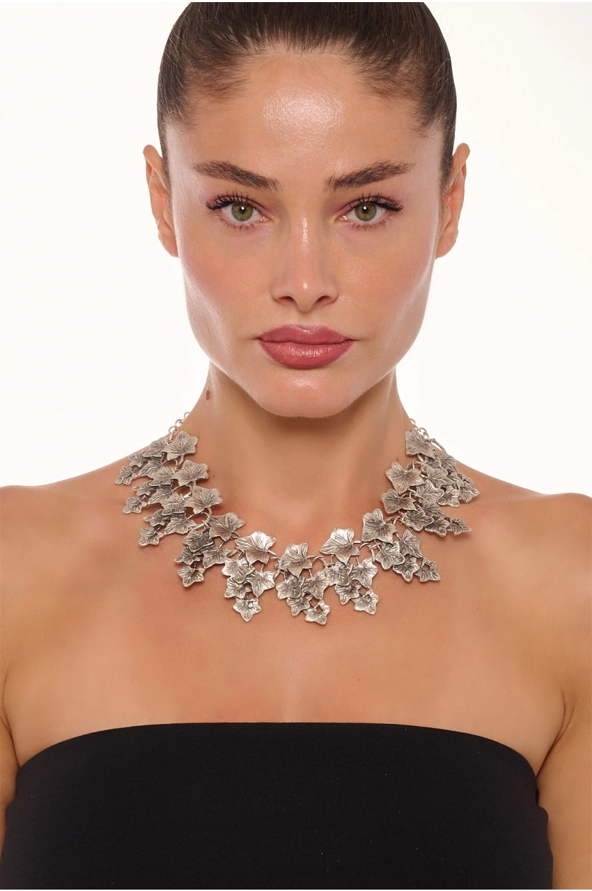 Kiraz Gold Plated Leaf Necklace