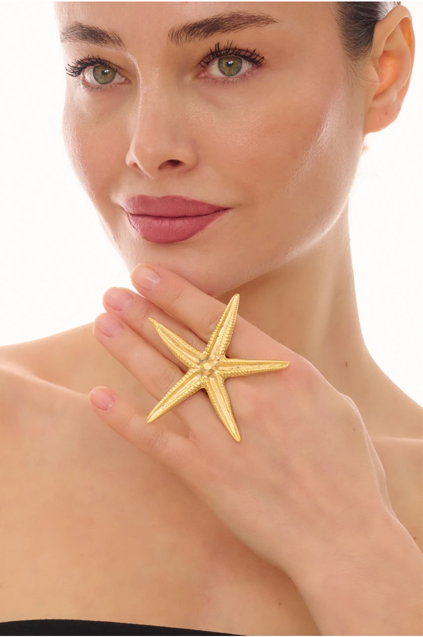 Kiraz Gold Plated Seashell Ring