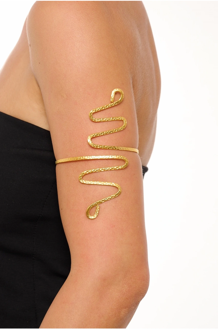 Kiraz Gold Plated Snake Arm Cuff