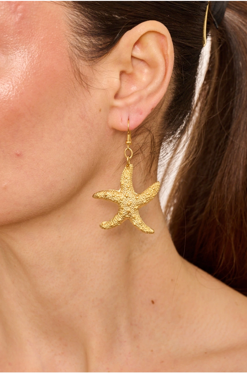 Kiraz Gold Plated Starfish Earring