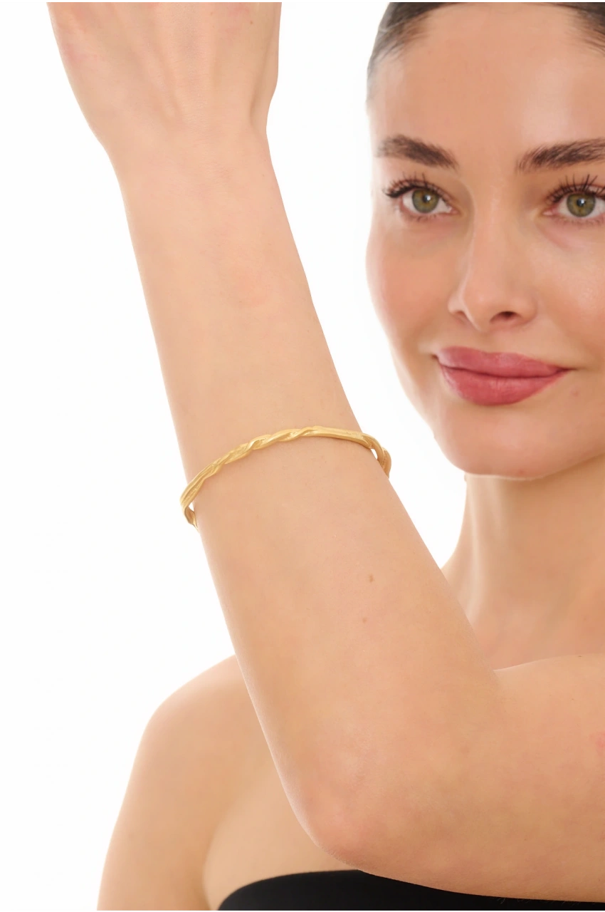 Kiraz Gold Plated Twisted Bracelet