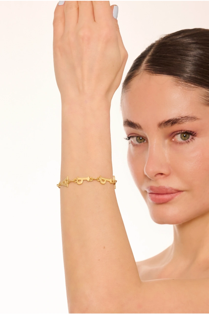 Kiraz Gold Plated Alphabet Bracelet