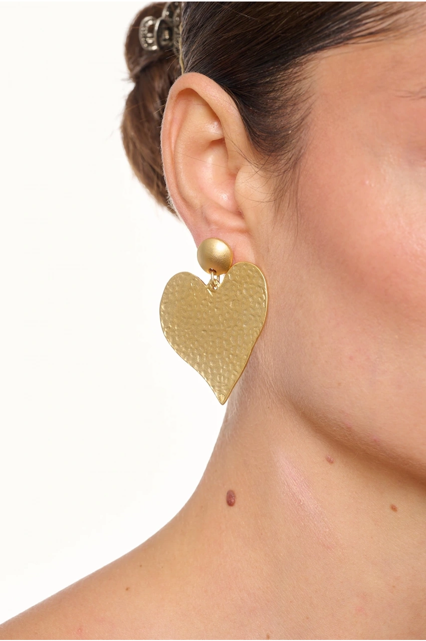 Kiraz Heart Gold Plated Earring
