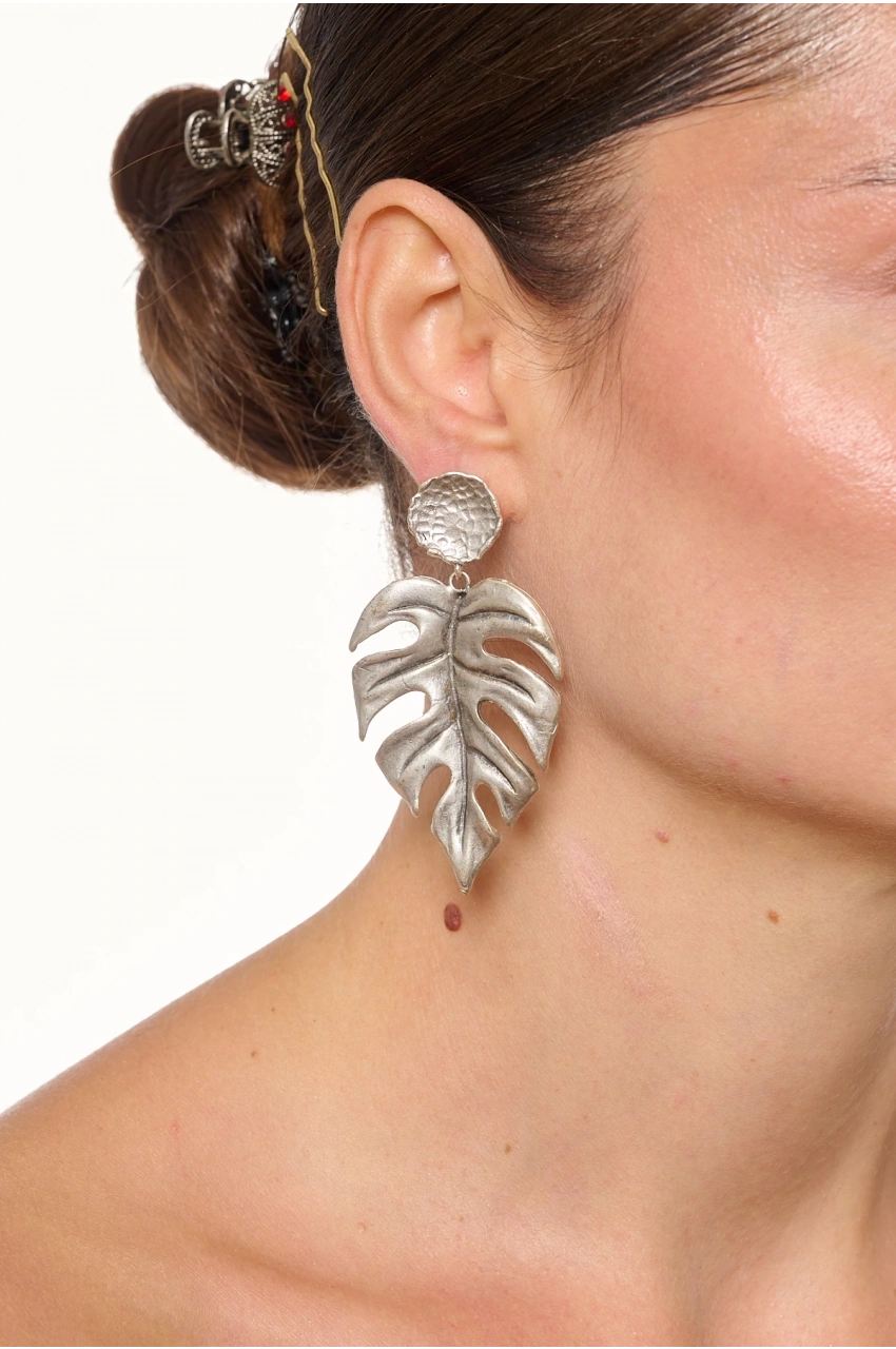 Kiraz Leaf Gold Plated Earring