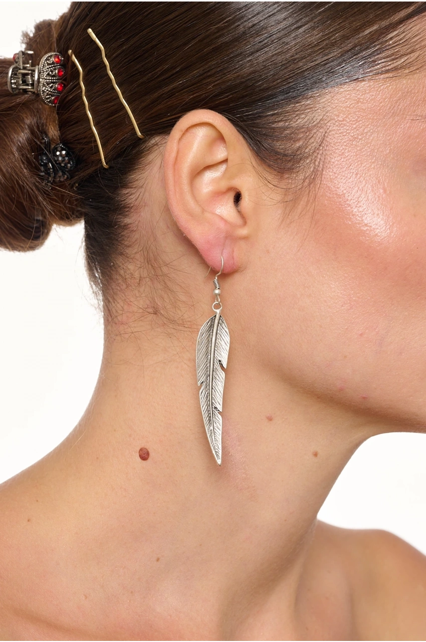 Kiraz Leaf Silver Plated Earring