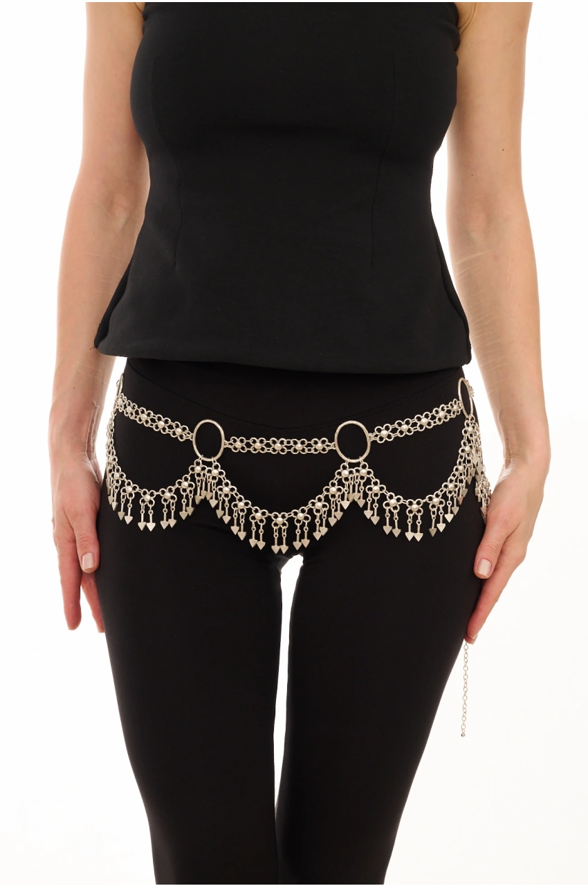 Kiraz Silver Plated Dangling Belt