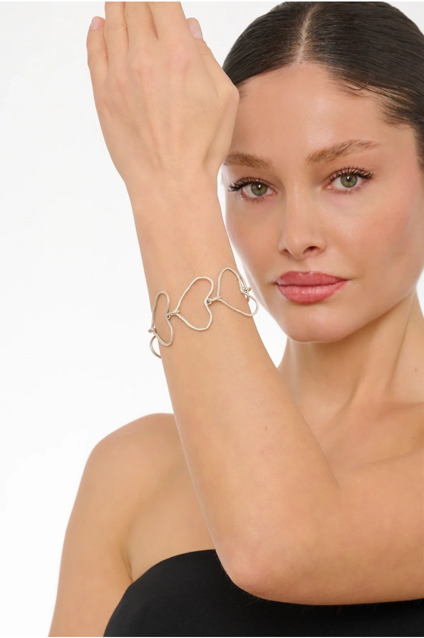 Kiraz Silver Plated Heart Bracelet