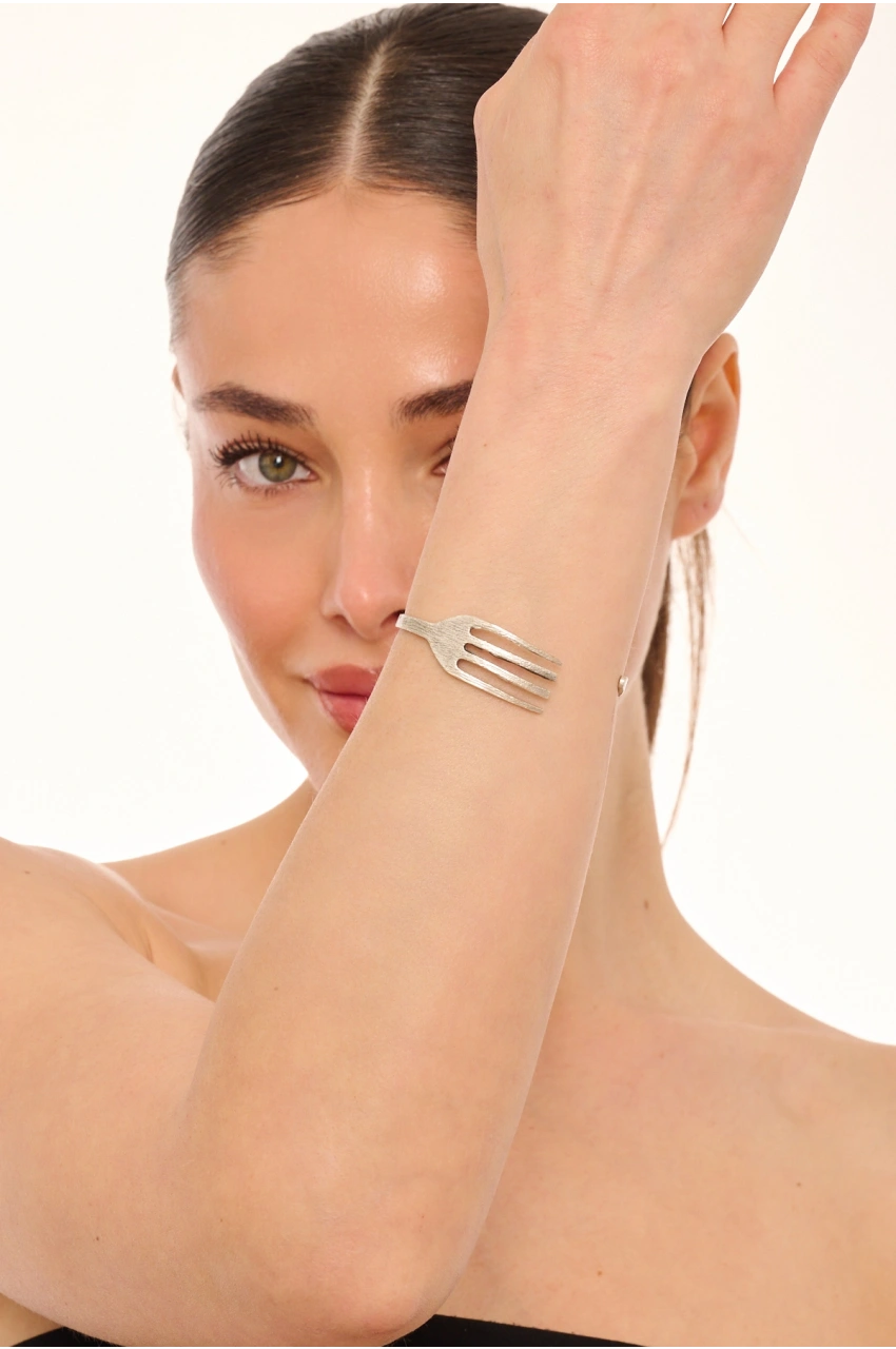 Kiraz Silver Plated Fork Bracelet