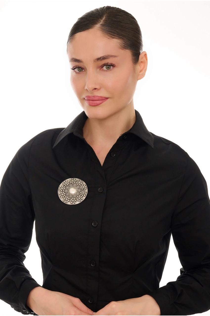 Kiraz Silver Plated Multi Flower Brooch