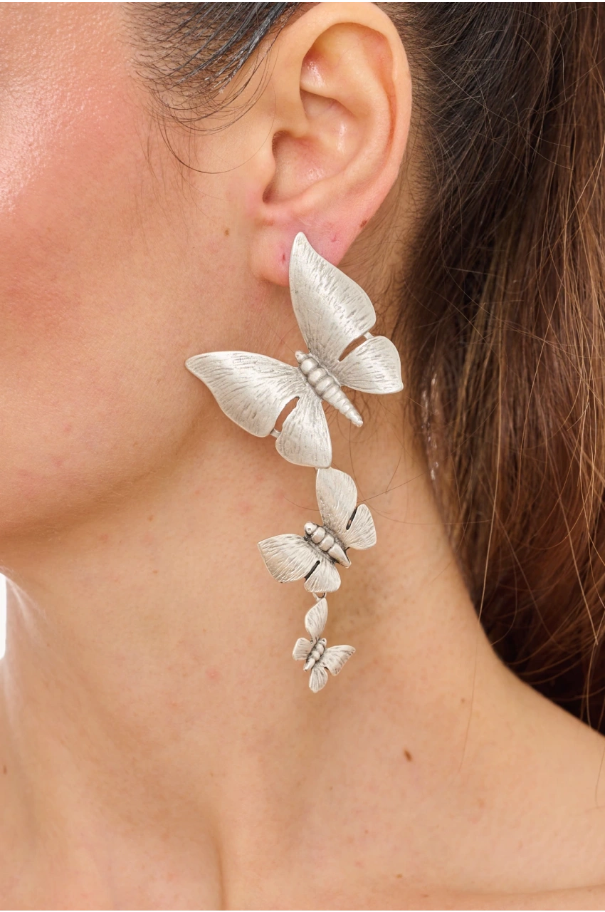 Kiraz Silver Plated Butterfly Earring