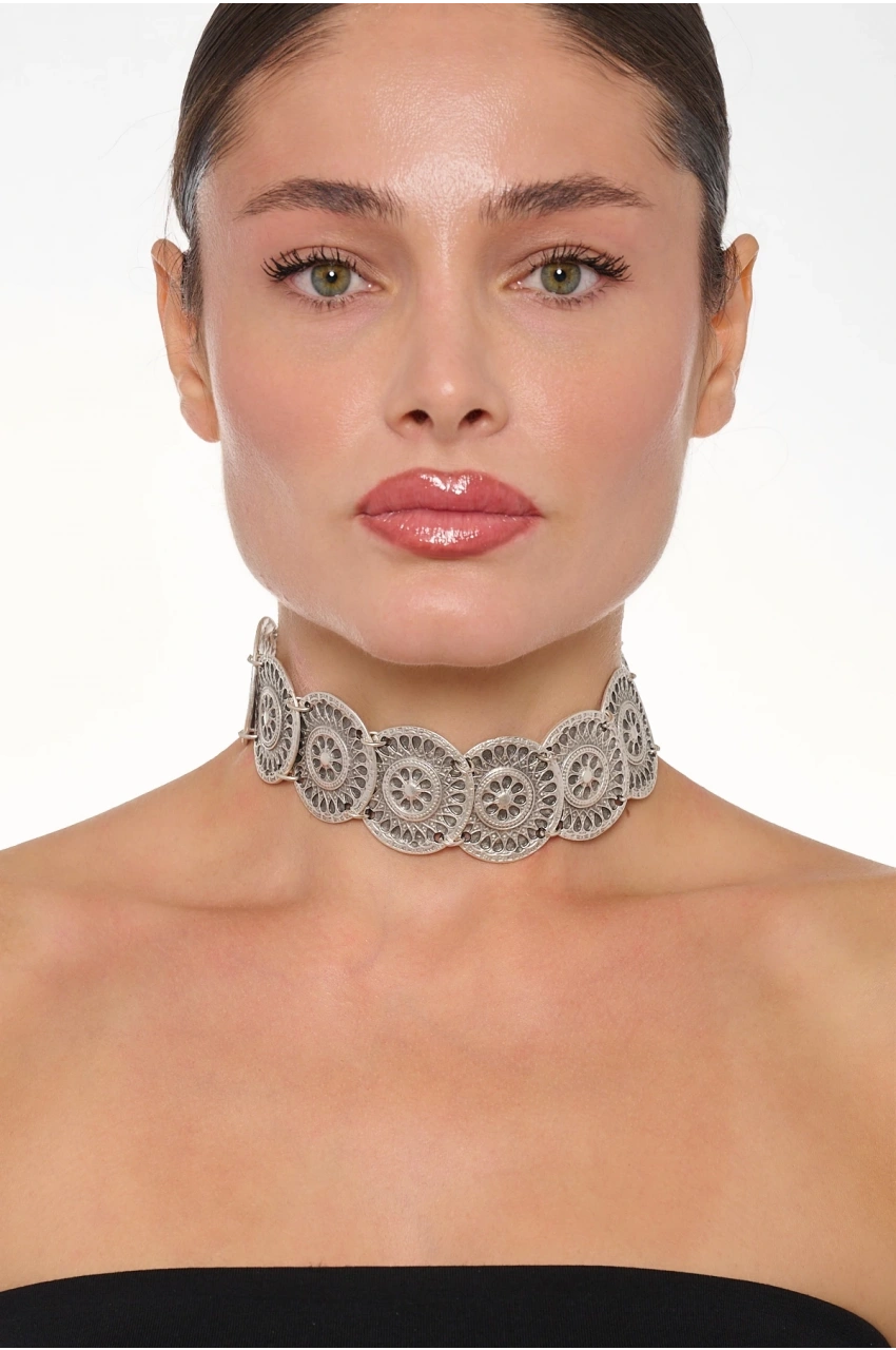 Kiraz Silver Plated Choker
