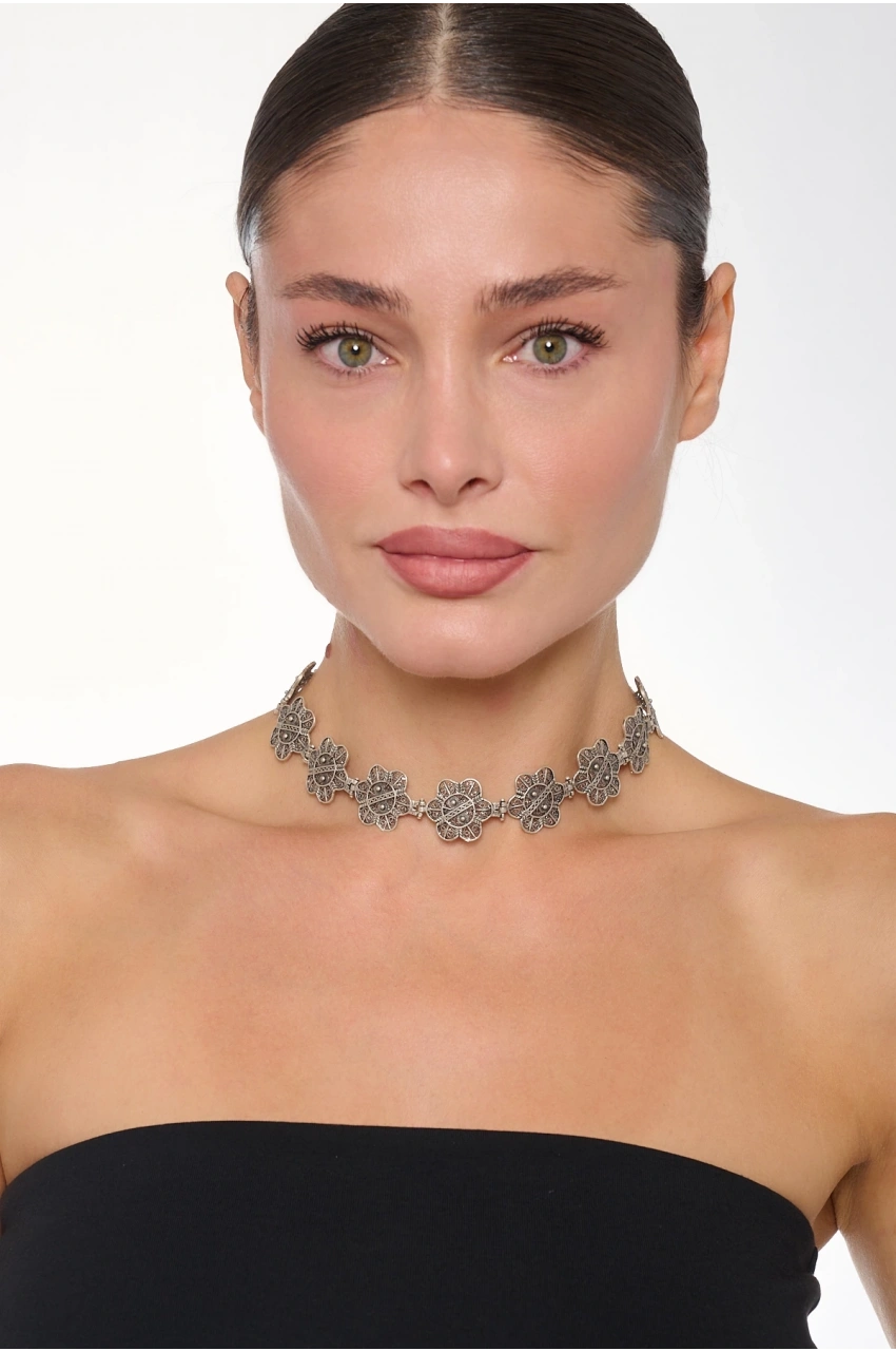 Kiraz Silver Plated Choker