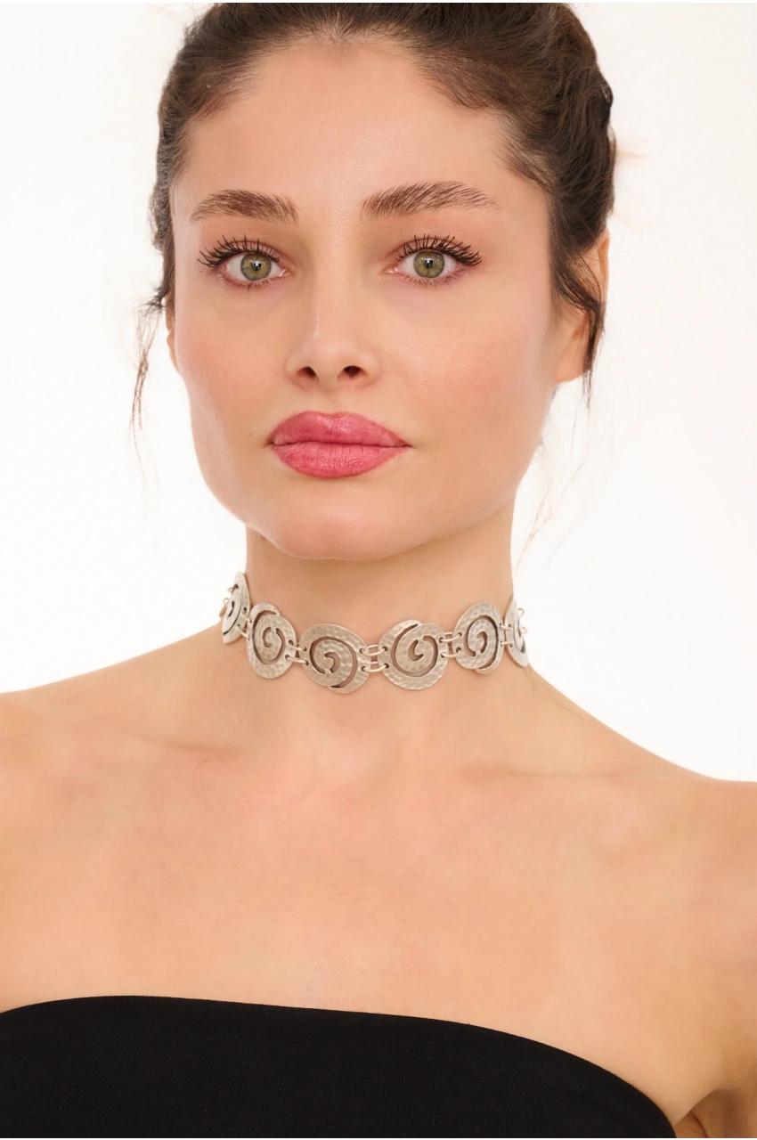 Kiraz Silver Plated Choker Necklace