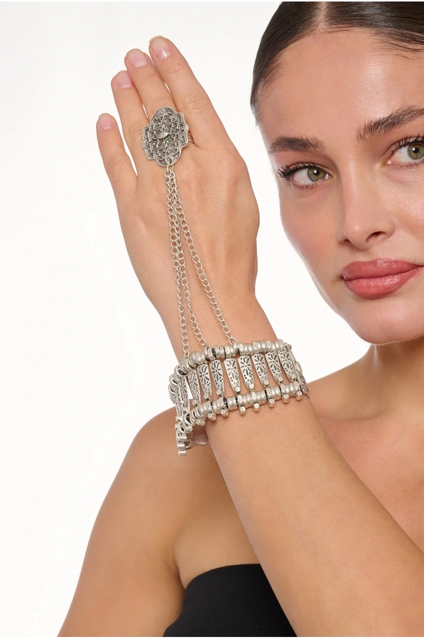 Kiraz Silver Plated Cleopatra Shahmaran Bracelet