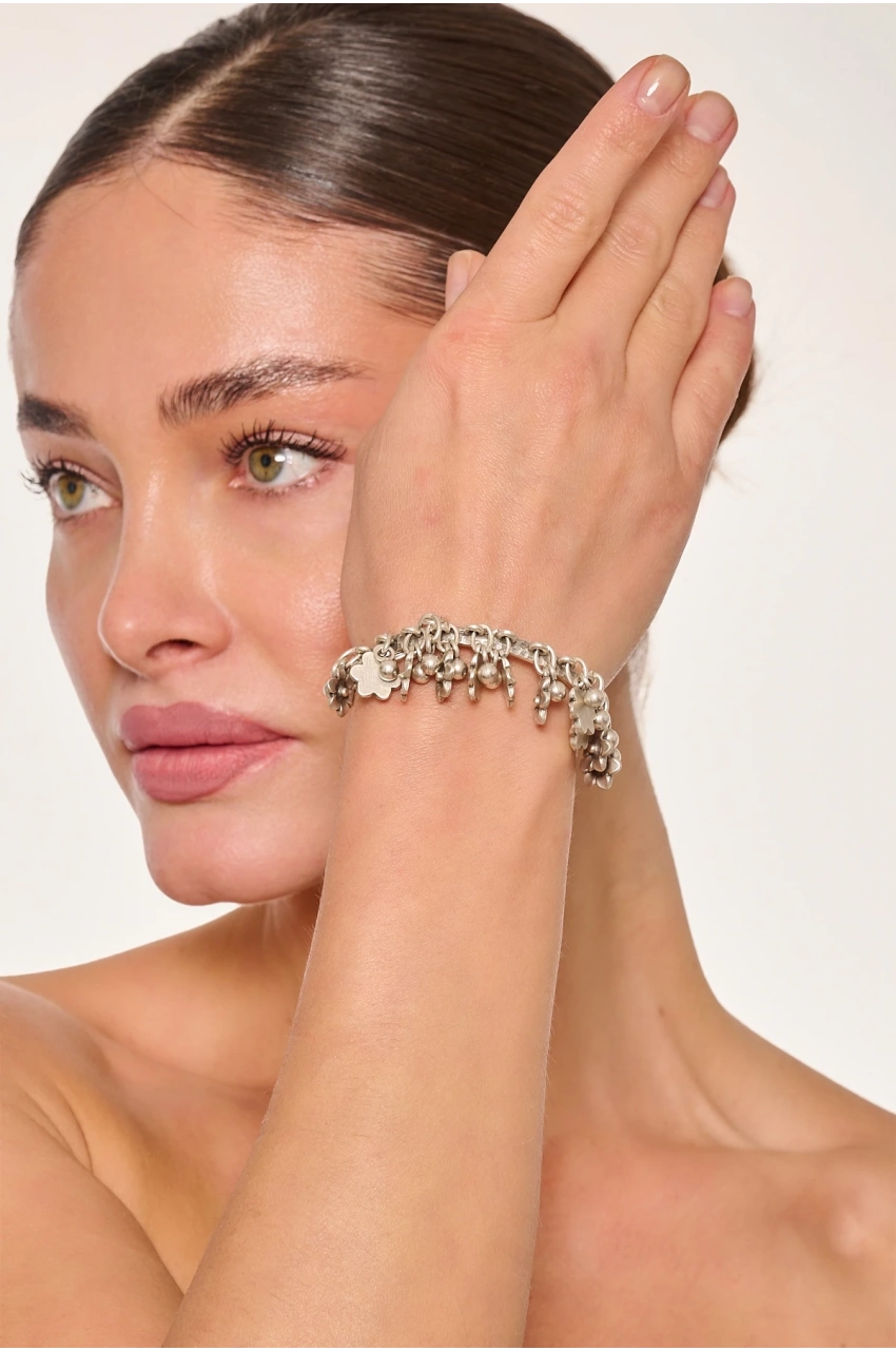 Kiraz Silver Plated Dangling Bracelet