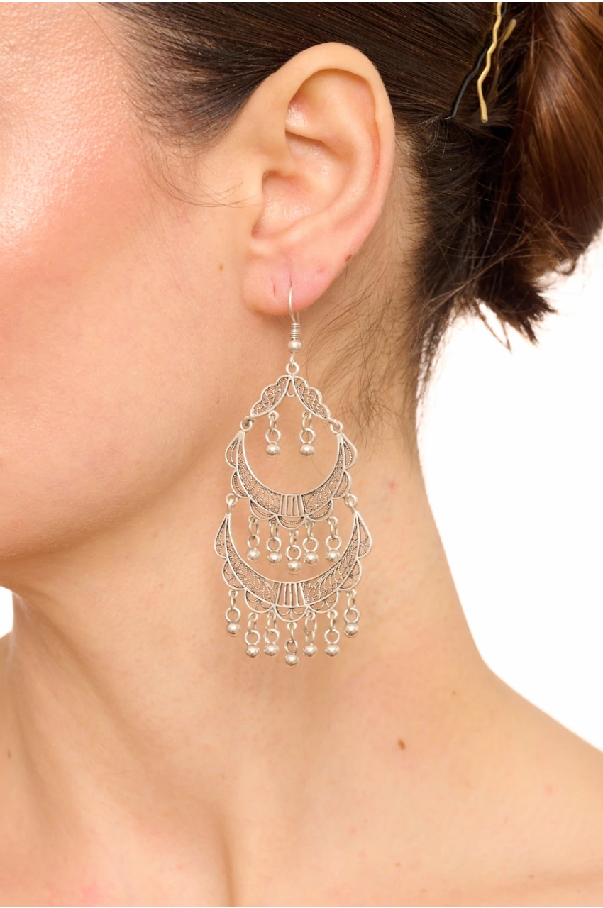 Kiraz Silver Plated Dangling Earring