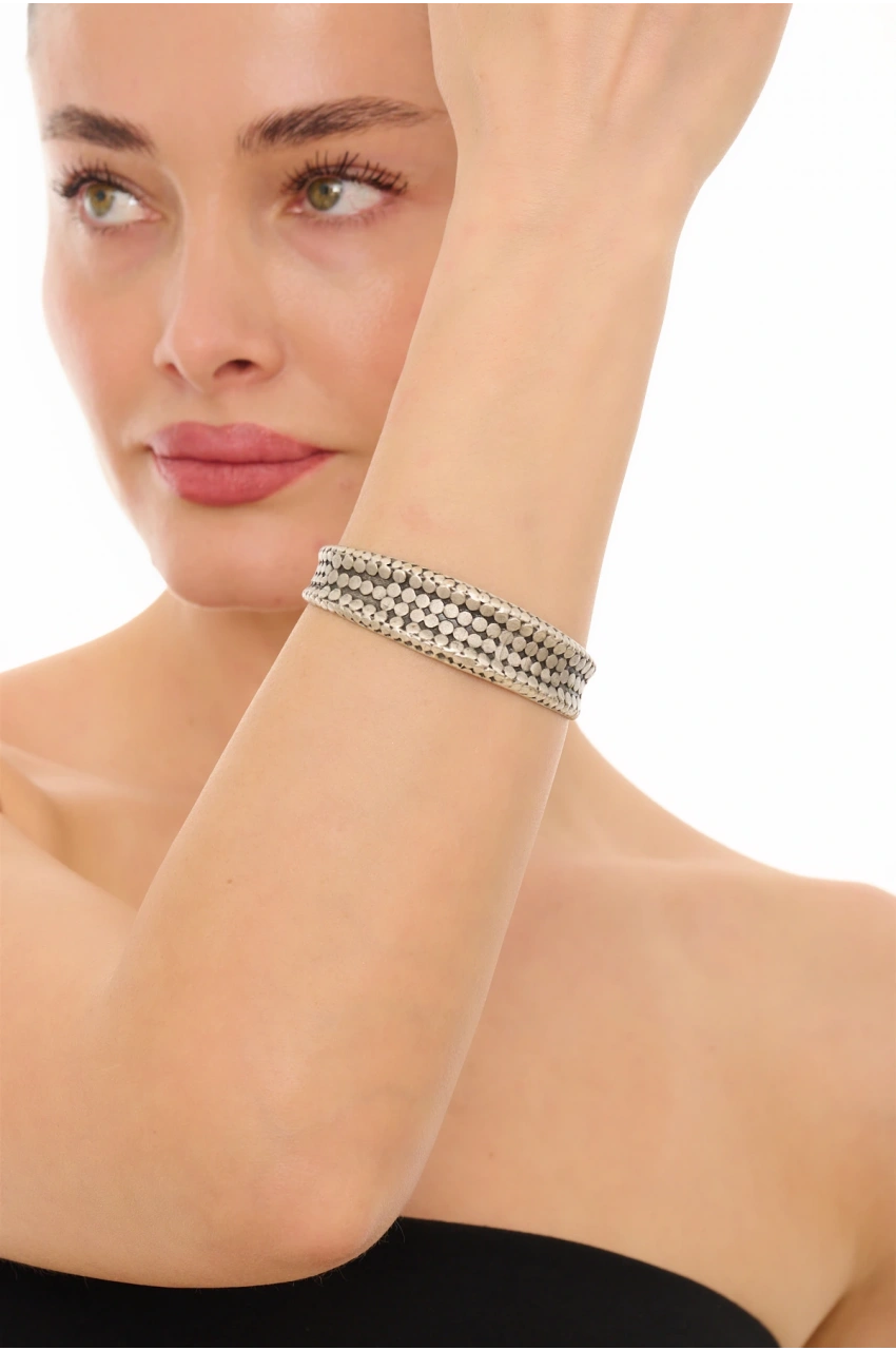 Kiraz Silver Plated Dotted Bracelet