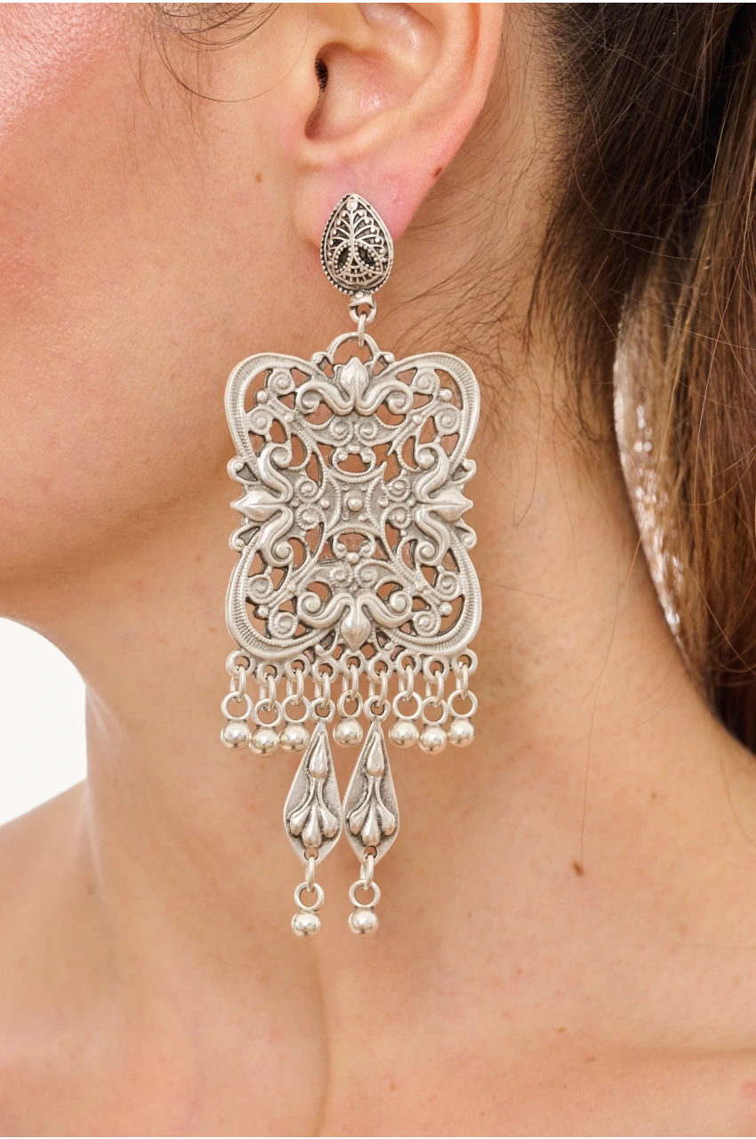 Kiraz Silver Plated Earring