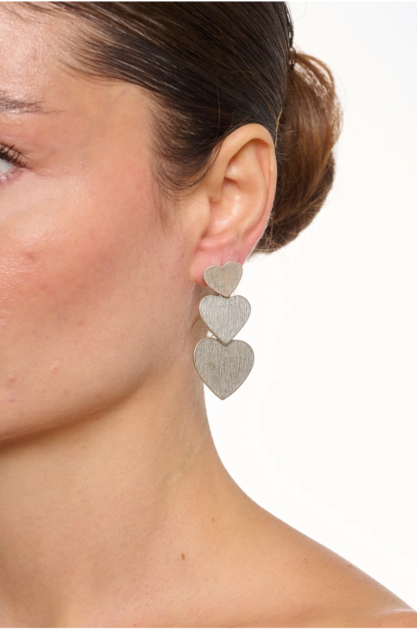 Kiraz Heart Silver Plated Earring