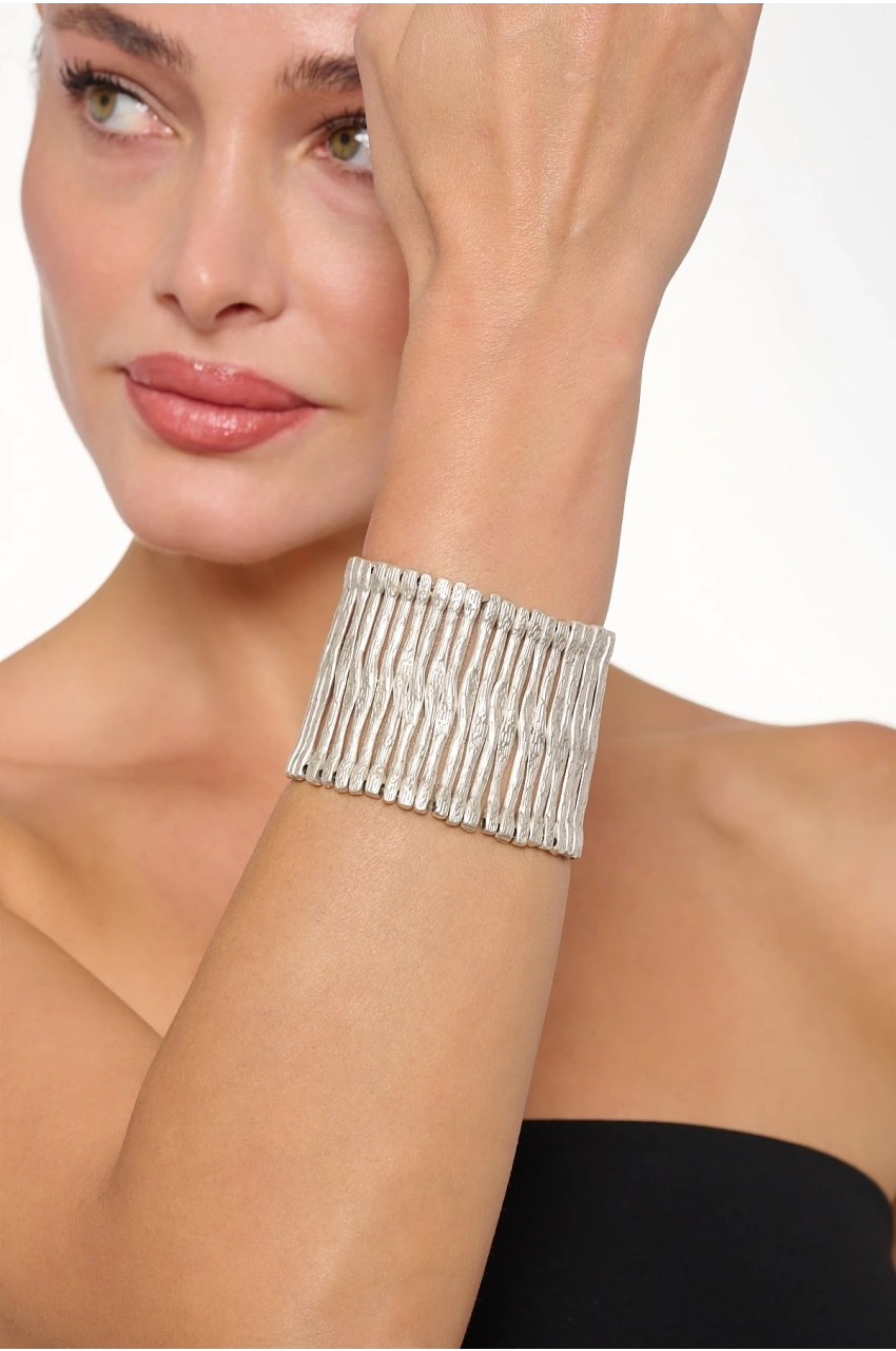 Kiraz Silver Plated Elastic Bracelet