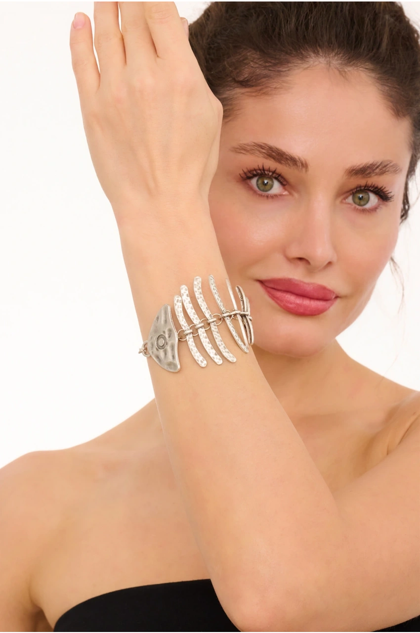 Kiraz Silver Plated Fish Bracelet