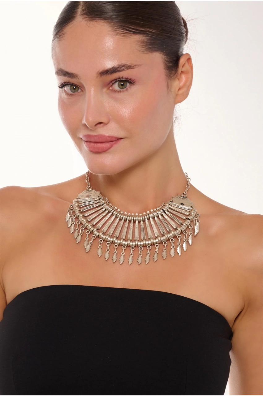 Kiraz Cleopatra Silver Plated Necklace