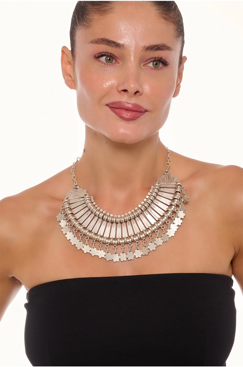 Kiraz Cleopatra Silver Plated Necklace