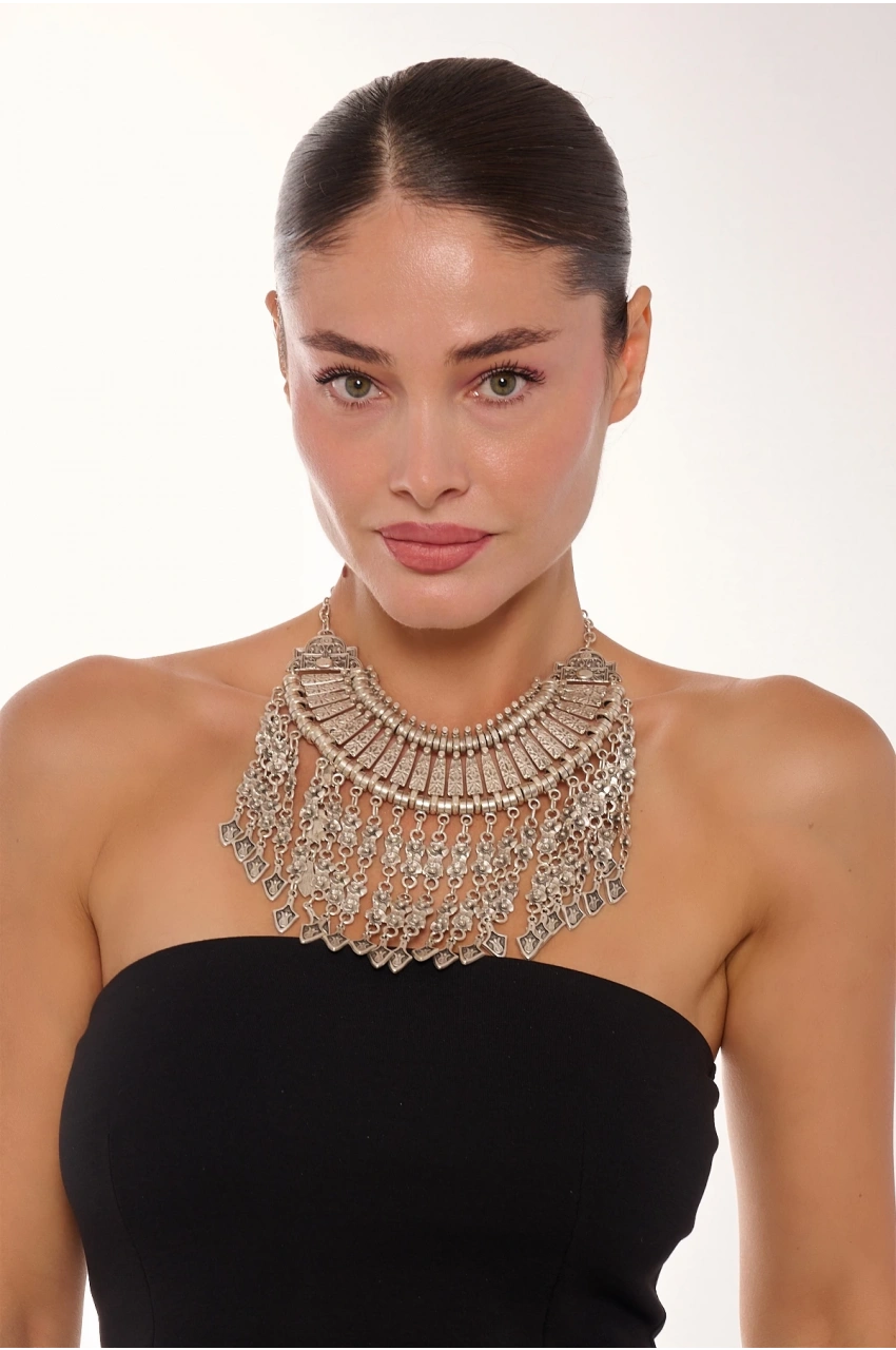 Kiraz Cleopatra Silver Plated Necklace