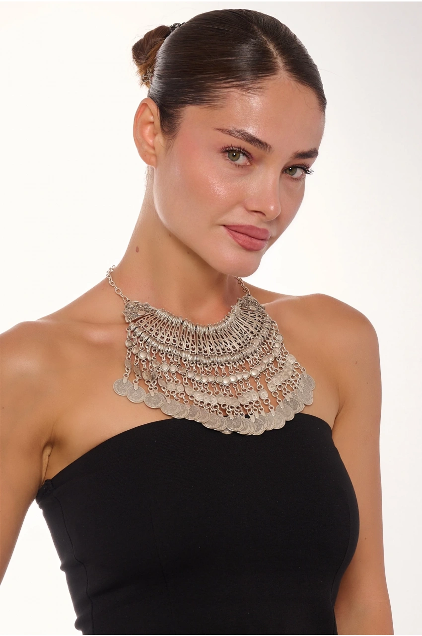 Kiraz Cleopatra Silver Plated Necklace